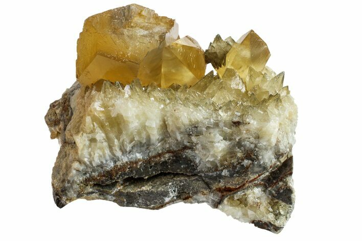 5.3" Golden Beam Calcite Crystal Cluster - Morocco